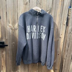 Harley-Davidson Charcoal Quarter-Zip Sweatshirt Size Medium